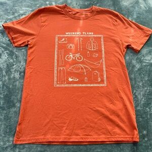 Casual Men’s Orange Weekend Plans Outdoor Adventure T-shirt